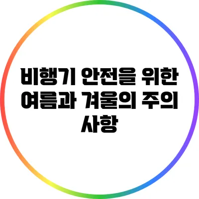 비행기 안전을 위한 여름과 겨울의 주의 사항
