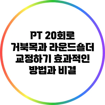 PT 20회로 거북목과 라운드숄더 교정하기: 효과적인 방법과 비결