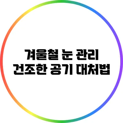 겨울철 눈 관리: 건조한 공기 대처법