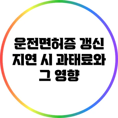운전면허증 갱신 지연 시 과태료와 그 영향