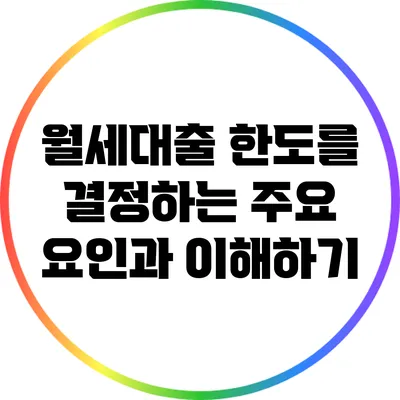 월세대출 한도를 결정하는 주요 요인과 이해하기