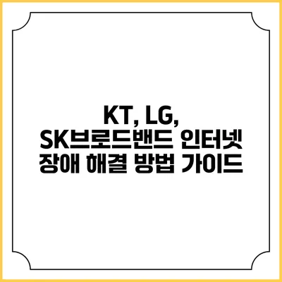 KT, LG, SK브로드밴드 인터넷 장애 해결 방법 가이드