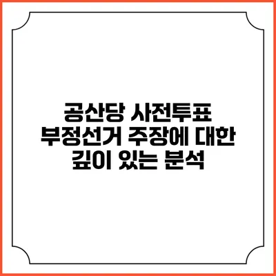 공산당 사전투표 부정선거 주장에 대한 깊이 있는 분석