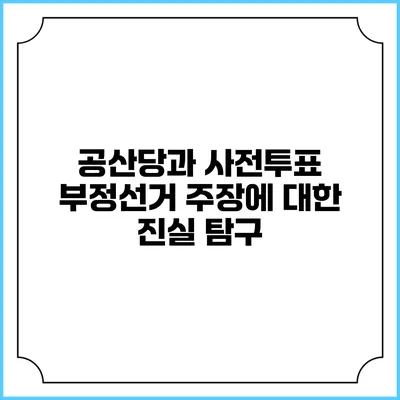 공산당과 사전투표 부정선거 주장에 대한 진실 탐구