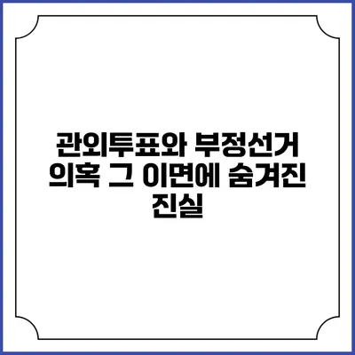 관외투표와 부정선거 의혹: 그 이면에 숨겨진 진실