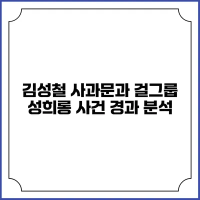 김성철 사과문과 걸그룹 성희롱 사건 경과 분석