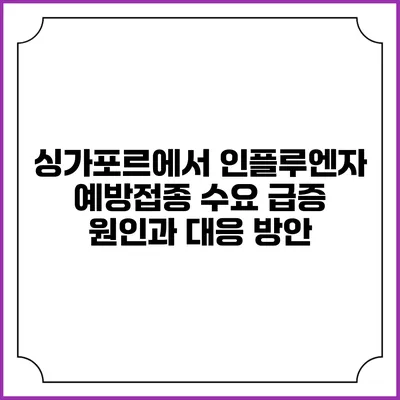 싱가포르에서 인플루엔자 예방접종 수요 급증 원인과 대응 방안