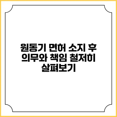 원동기 면허 소지 후 의무와 책임 철저히 살펴보기