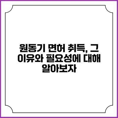 원동기 면허 취득, 그 이유와 필요성에 대해 알아보자