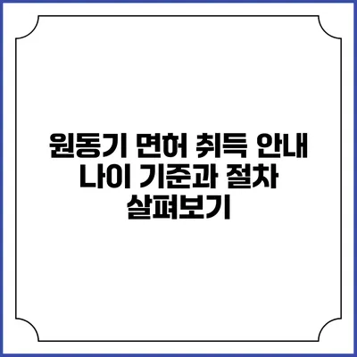 원동기 면허 취득 안내: 나이 기준과 절차 살펴보기