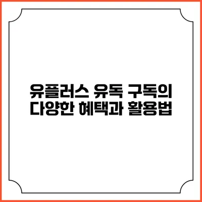 유플러스 유독 구독의 다양한 혜택과 활용법