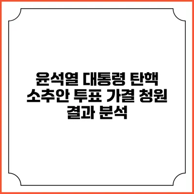 윤석열 대통령 탄핵 소추안 투표 가결 청원 결과 분석