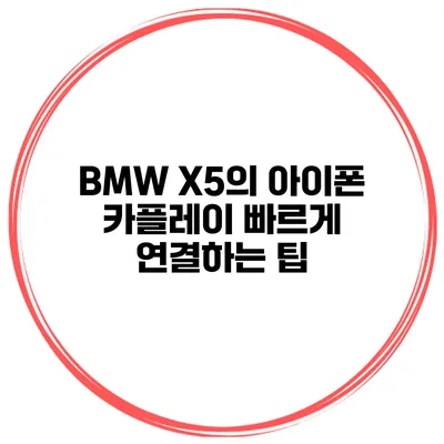 BMW X5의 아이폰 카플레이 빠르게 연결하는 팁