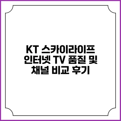 KT 스카이라이프 인터넷 TV 품질 및 채널 비교 후기