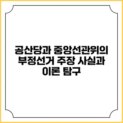 공산당과 중앙선관위의 부정선거 주장: 사실과 이론 탐구