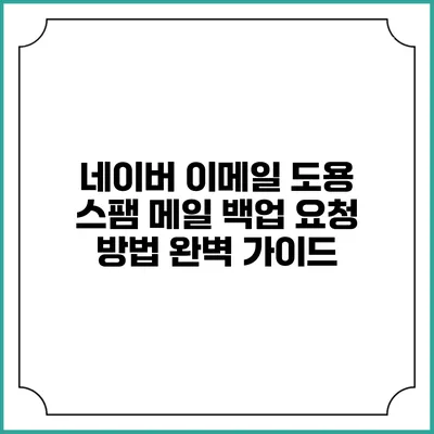 네이버 이메일 도용 스팸 메일 백업 요청 방법 완벽 가이드