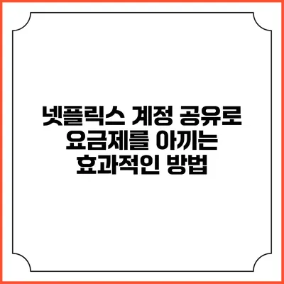 넷플릭스 계정 공유로 요금제를 아끼는 효과적인 방법