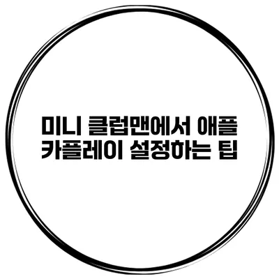 미니 클럽맨에서 애플 카플레이 설정하는 팁