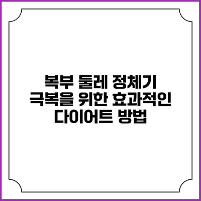복부 둘레 정체기 극복을 위한 효과적인 다이어트 방법