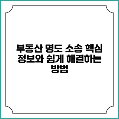 부동산 명도 소송: 핵심 정보와 쉽게 해결하는 방법