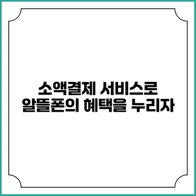 소액결제 서비스로 알뜰폰의 혜택을 누리자