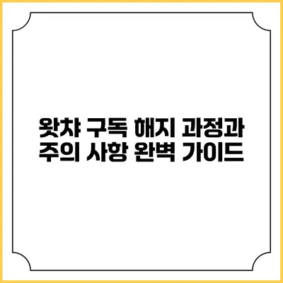 왓챠 구독 해지 과정과 주의 사항: 완벽 가이드