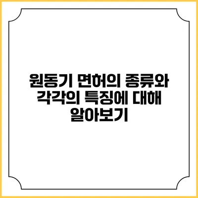 원동기 면허의 종류와 각각의 특징에 대해 알아보기
