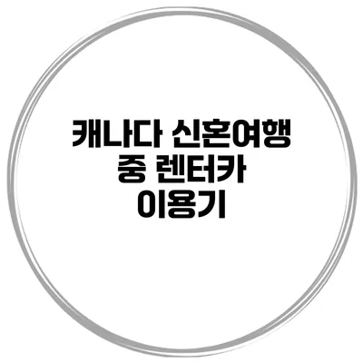 캐나다 신혼여행 중 렌터카 이용기
