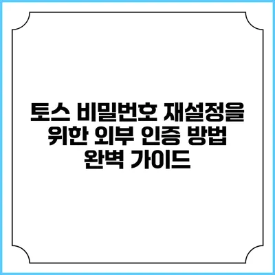 토스 비밀번호 재설정을 위한 외부 인증 방법 완벽 가이드