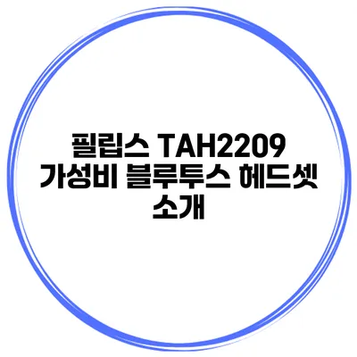 필립스 TAH2209 가성비 블루투스 헤드셋 소개