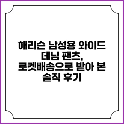 해리슨 남성용 와이드 데님 팬츠, 로켓배송으로 받아 본 솔직 후기